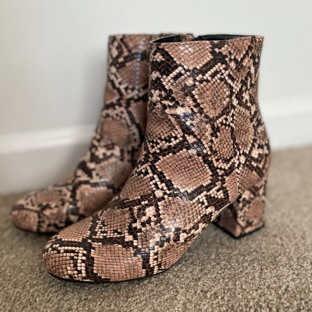 Snakeskin leather booties STILL AVAILABLE